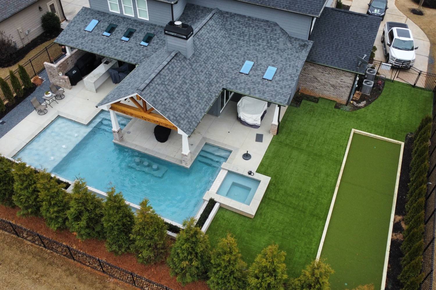 residential artificial grass lawn