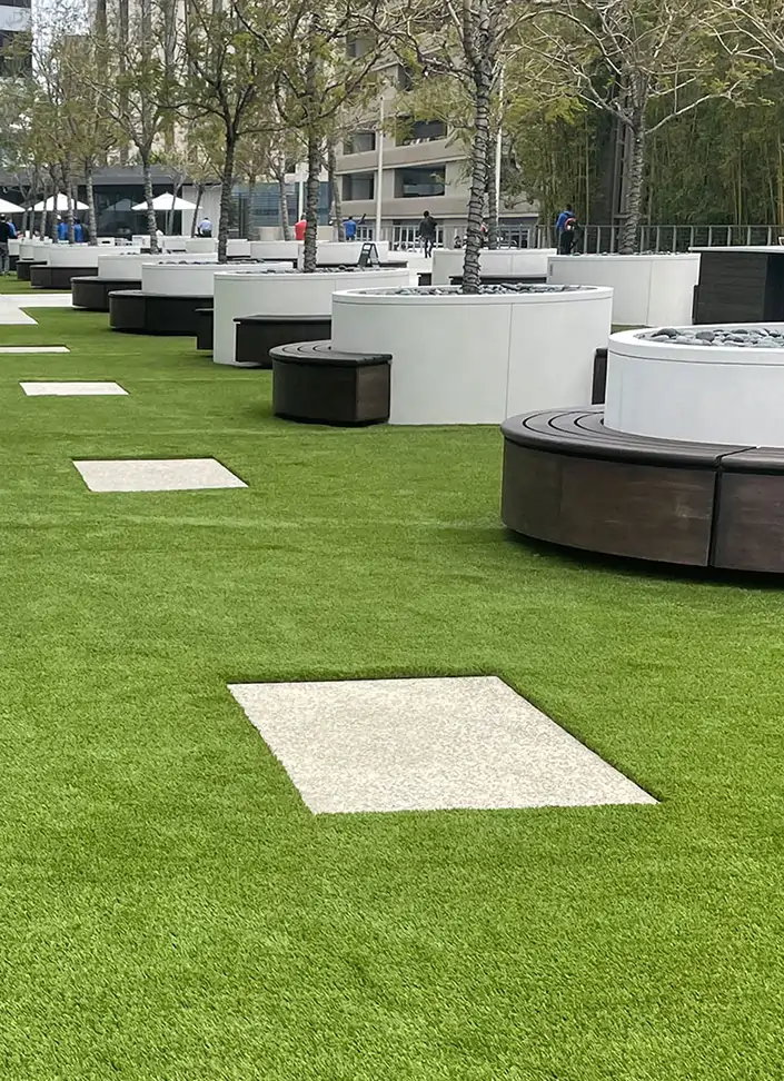 Artificial grass recreation area installed by SYNLawn