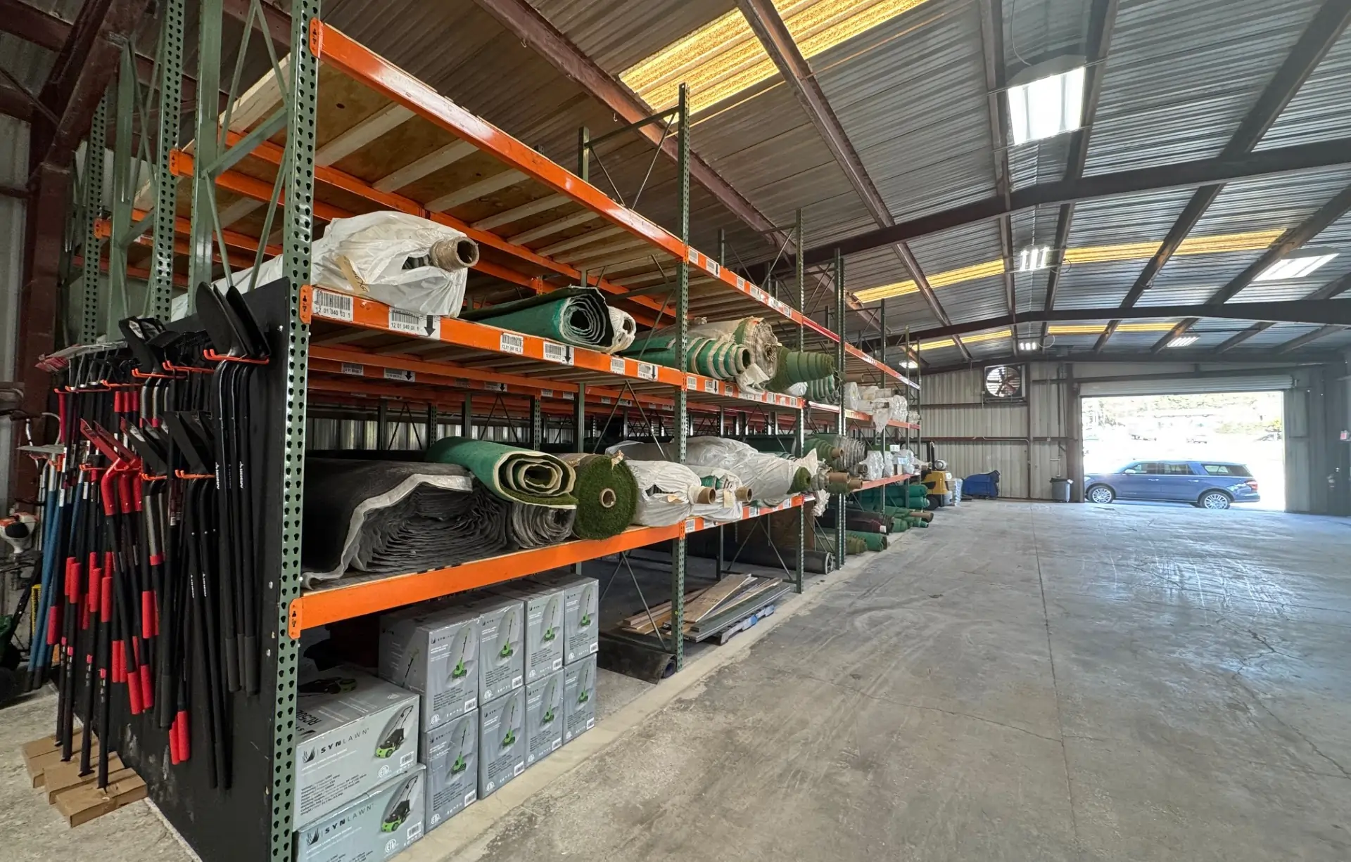 Artificial grass warehouse