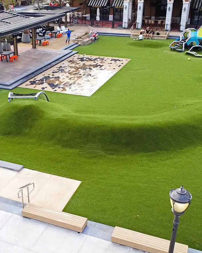 Artificial grass courtyard from SYNLawn